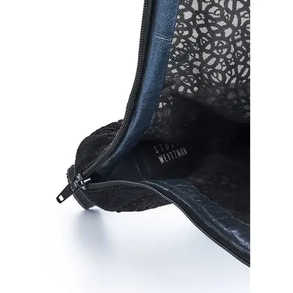 VTG Stuart Weitzman Guipure Lace Boots Sz 8.5 Heels Suede Glam Whimsigoth Retro - Picture 8 of 8